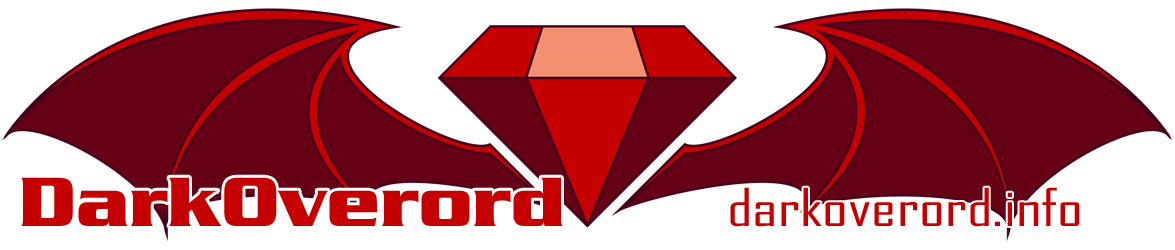 DarkOverord's logo, a red gem with two dragon wings. In text under the wings is "DarkOverord" and "darkoverord.info"