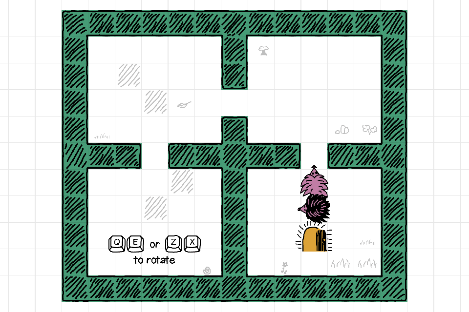 A screenshot of Prickle of solving a puzzle as it teaches rotation