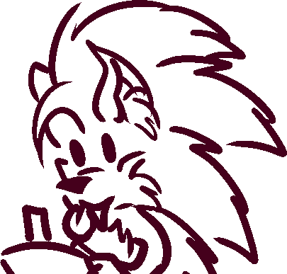 Pixel doodle of an anthropomorphic vampire hedgehog writing on paper