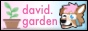 web button for David Garden, featuring an emoji of their head and a plant pot over a pink-white-blue gradient background