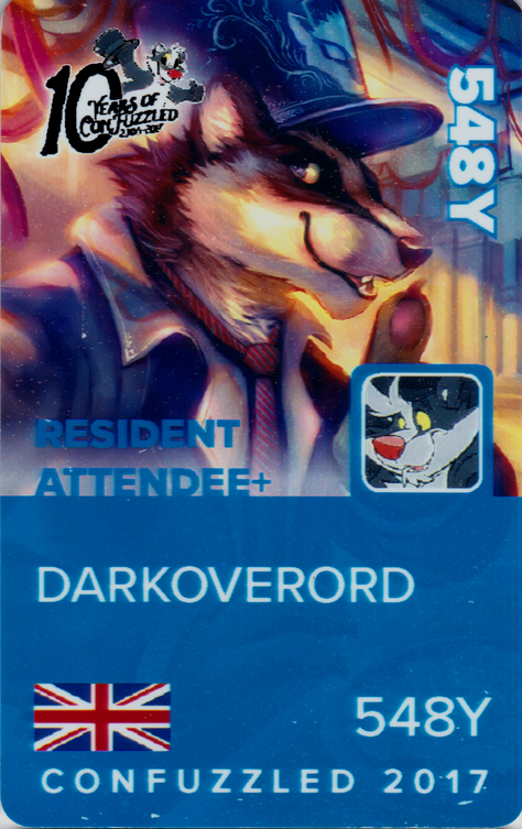 DarkOverord's Attendee conbadge for 2017