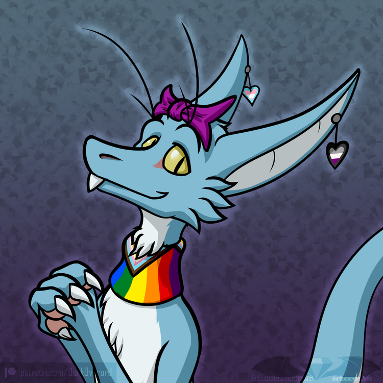 A Coloured bust of Rejax, a blue yinglet, looking rather cute!